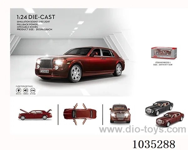 1:24 pull back alloy car W L/M in window box