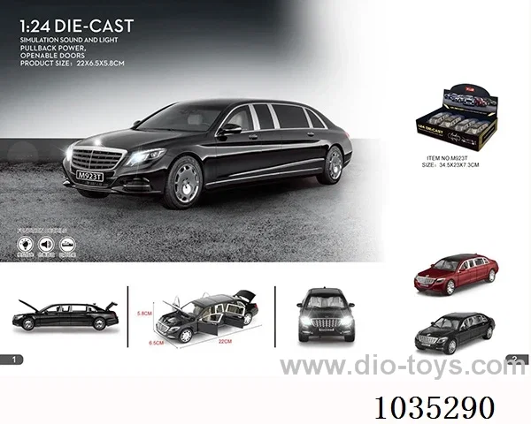 1:24 pull back alloy car W L/M in display box