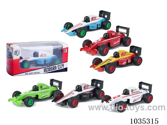 alloy pull back car2sets& 6color miexd loaidng  in window box