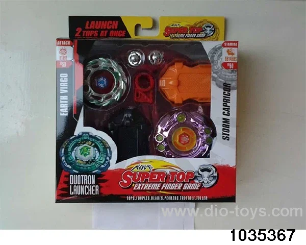 7CM Alloy Double Gyro with Battle Disc (6 Mixed) in window box