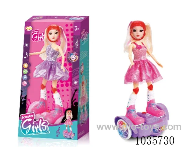 Electric gimbal balancing car &doll with light&music in window box