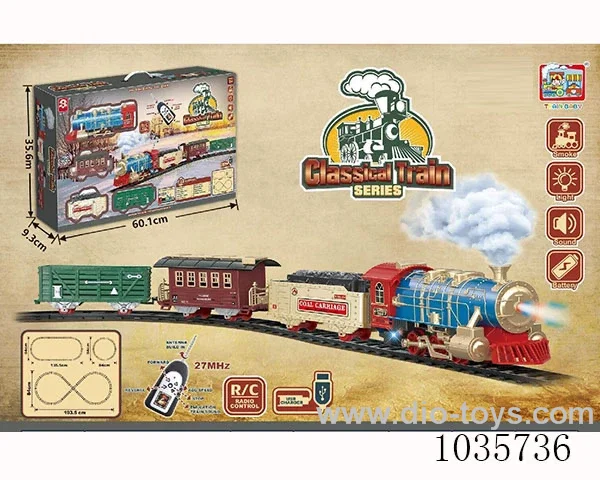 Steam RC rail train with spray include battery in hand box