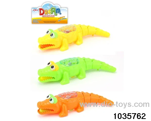 Pull-wire lighted baby crocodile in PP bag with header