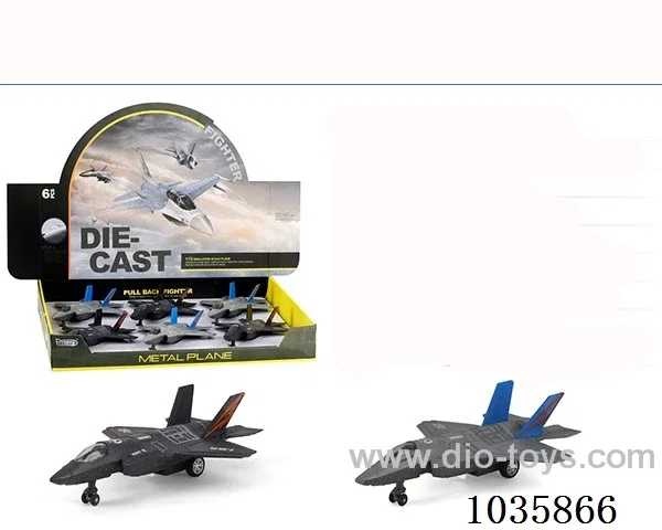 6pcs pull back alloy aircraft  2color mixed loading  in display box