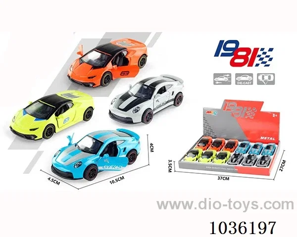 1:43 pullback alloy car 2sets mixed loading in display box
