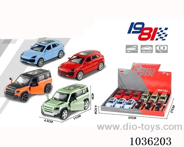1:43 pullback alloy car 2sets mixed loading in display box