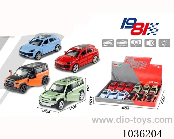 1:43 pullback alloy car 2sets mixed loading in display box
