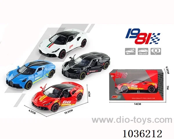 1:43 pullback alloy car 2sets mixed loading in window  box