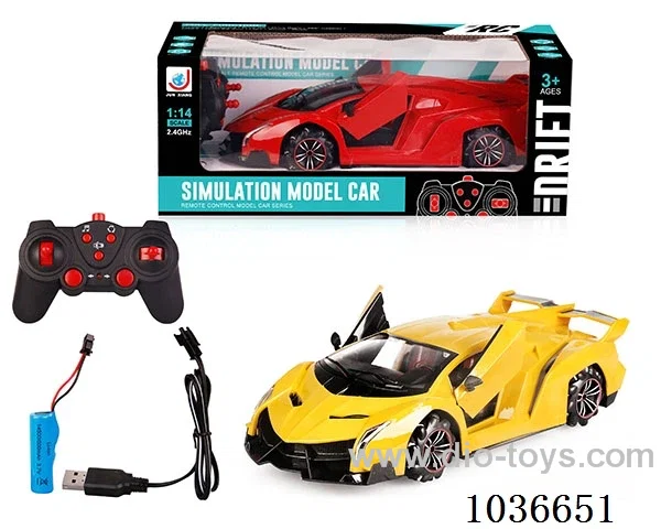 1:14 RC car with light  2color mixed loading include battery
