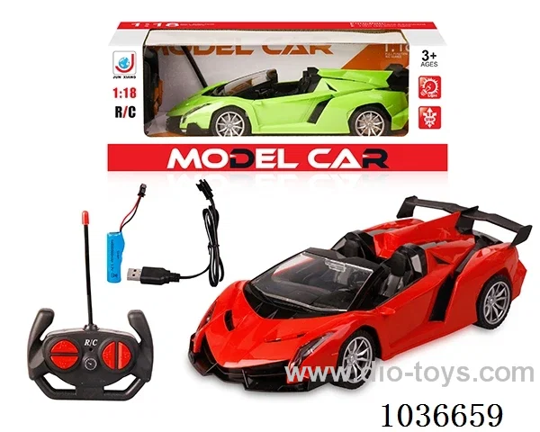 1:18 4ch RC car with light  2color mixed loading not include battery