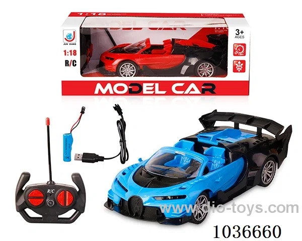 1:18 4ch RC car with light  2color mixed loading not include battery
