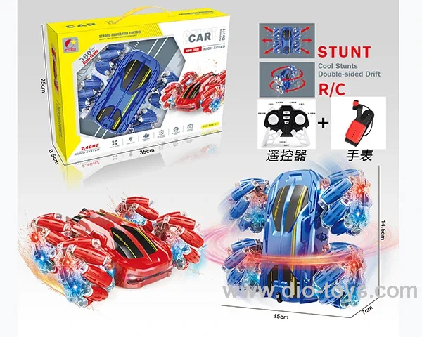 double RC car with light 2color mixed loading included battery
