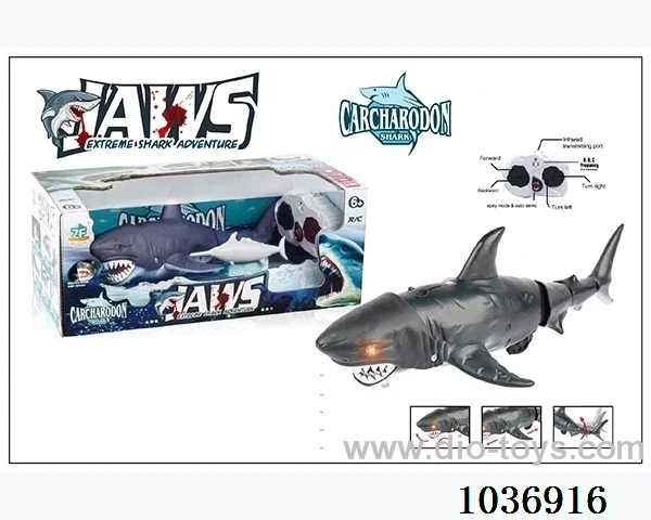 RC  White shark with spray in window box