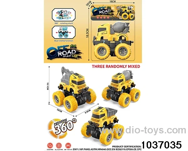 Double inertia stunt car in pvc bag