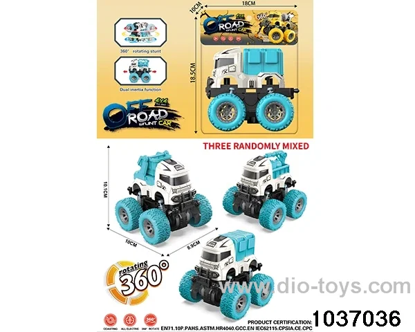Double inertia stunt car in pvc bag