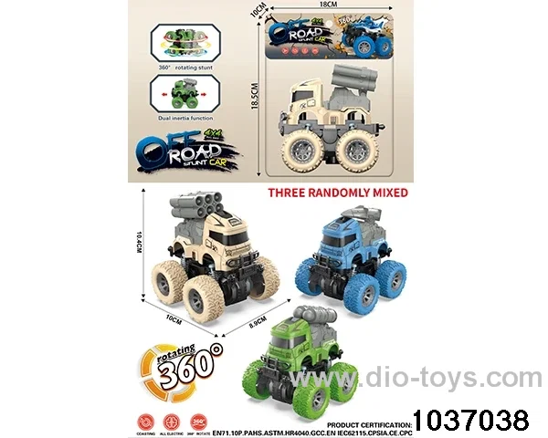 Double inertia stunt car in pvc bag