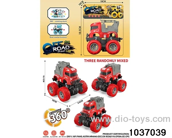 Double inertia stunt car in pvc bag