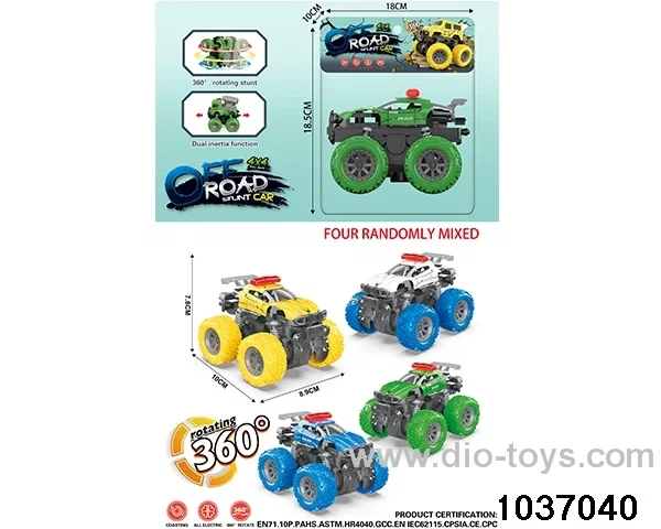 Double inertia stunt car in pvc bag