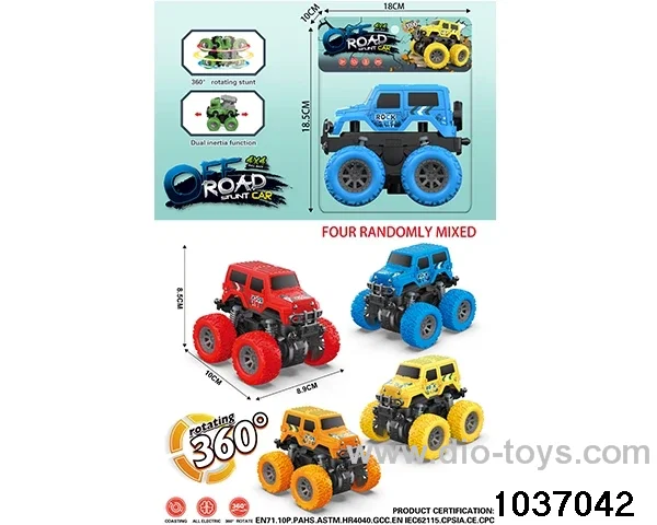 Double inertia stunt car in pvc bag
