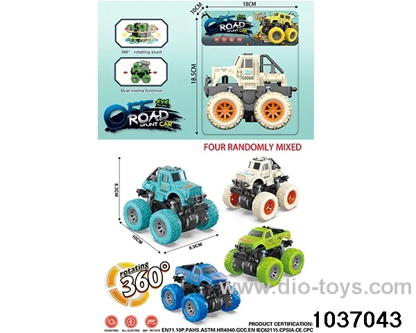 Double inertia stunt car in pvc bag