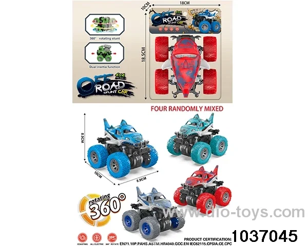 Double inertia stunt car in pvc bag