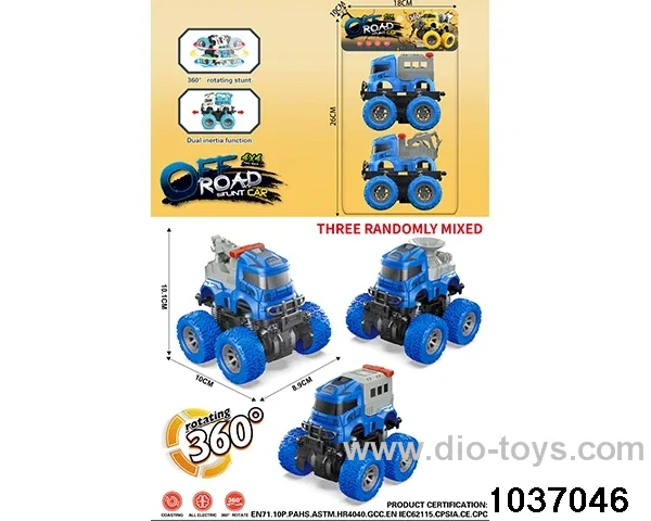 Double inertia stunt car in pvc bag