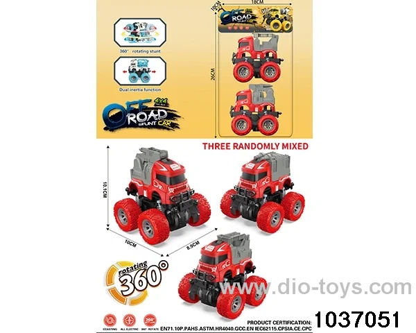 Double inertia stunt car in pvc bag