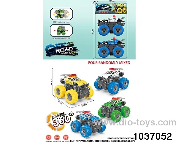 Double inertia stunt car in pvc bag