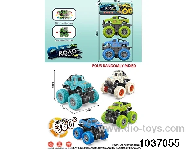 Double inertia stunt car in pvc bag