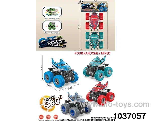 Double inertia stunt car in pvc bag