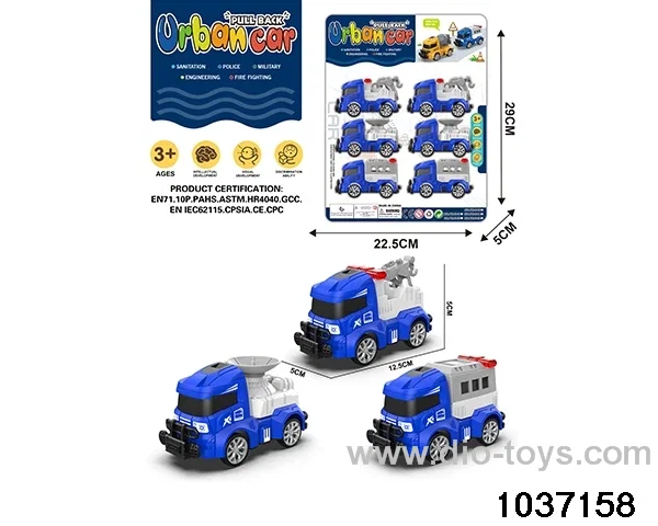 Q cute pull-back car in 6pcs Blister card