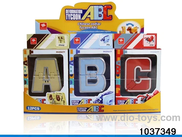 letters deformation toys in  display box
