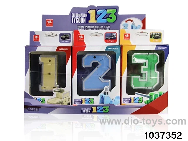number deformation toys in display box