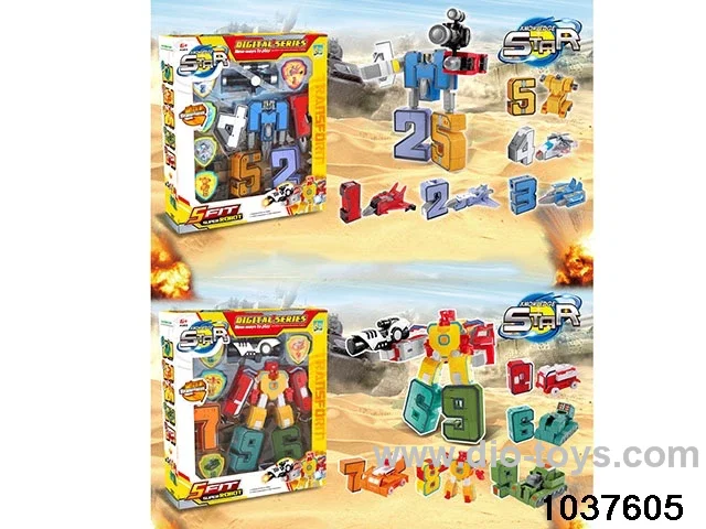 big number deformation toys in window box