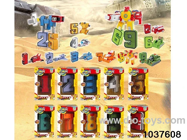 big number deformation toys in window box