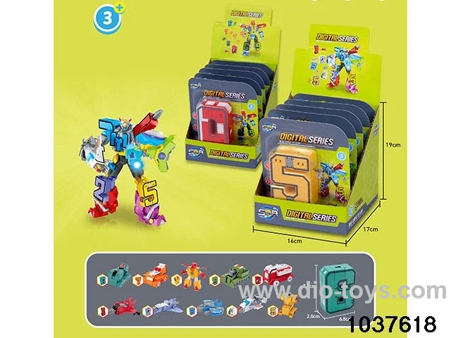 big number deformation toys in display box