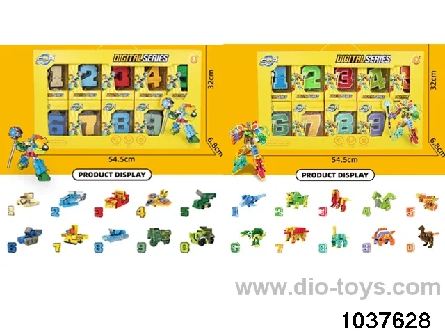 medium-size number deformation toys in window box