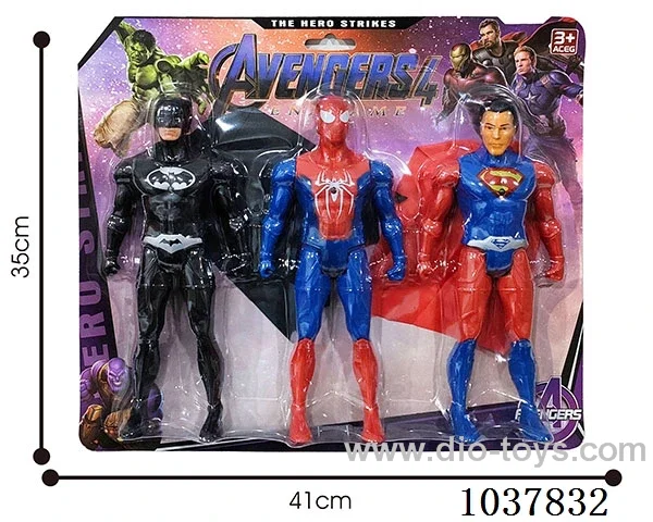 26.5cm Spider-man Batman Superman with light in blister card