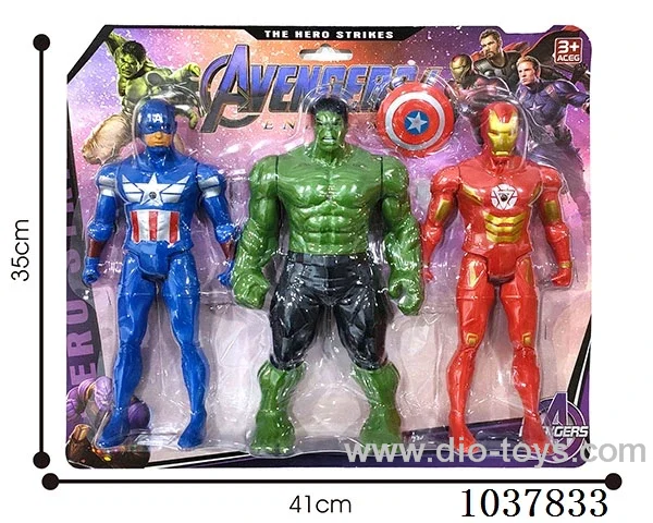 26.5cm Hulk Captain America Iron Man with light in blister card