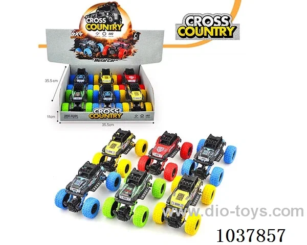 Metal off-road vehicle in display box