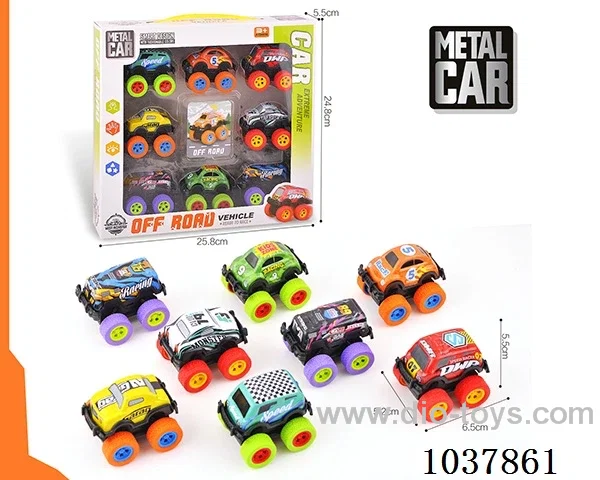 Metal off-road vehicle in window box