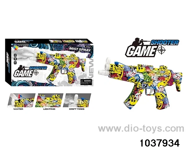 Electric light and sound spray graffiti gun in color box