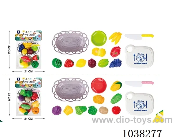 17pcs vegetables+fruit 2sets mixed loading  in PP bag with header