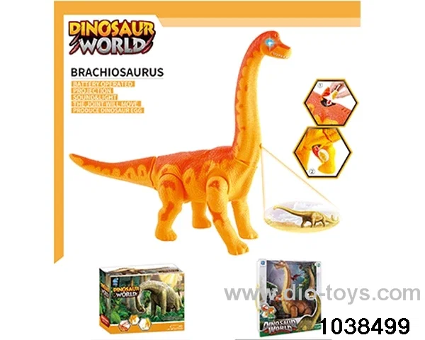 Brachiosaurus with light and sound (no electricity) in window box