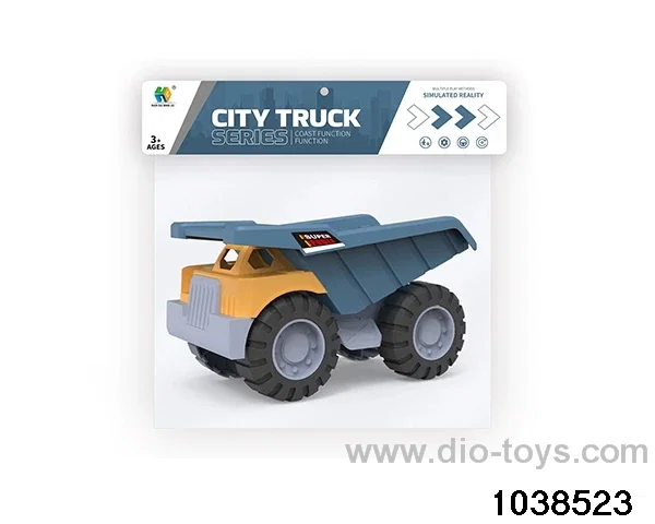 Skidding construction vehicle in PP bag with header