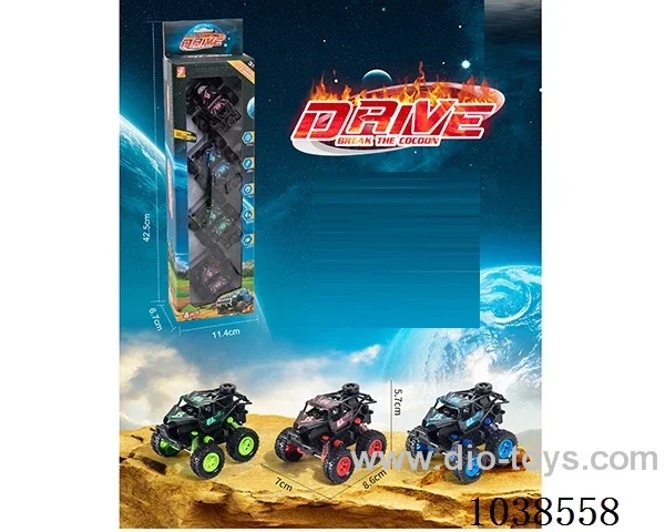 4pcs pull back car 3color mixed loading  in window box