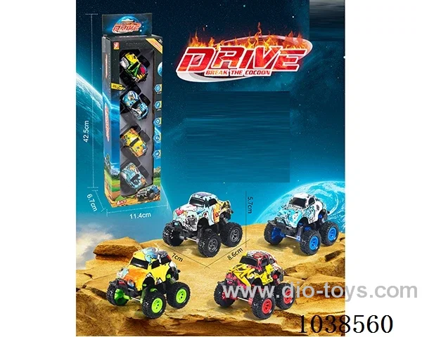 4pcs pull back car  in window box
