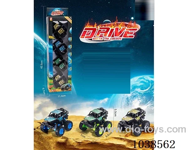 4pcs pull back car 3color mixed loading  in window box