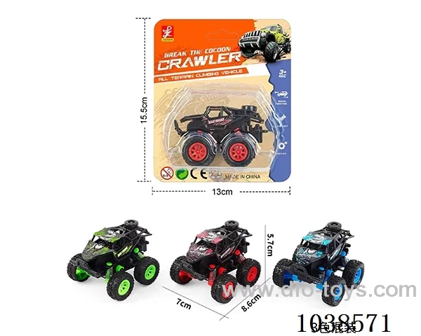pull back car 3color mixed loading in Blister with inser