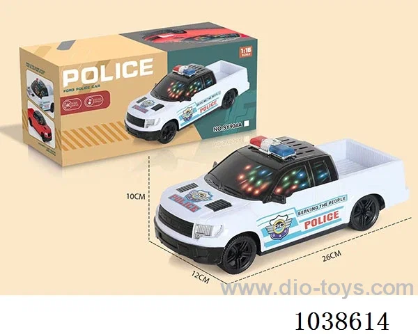 Electric 3D Gimbal Police Car  with Light & Music 2color mixed  loading in color box